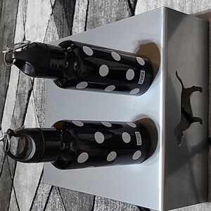 VINTAGE VS PINK POLKA-DOT PLASTIC CLIP HOLDER WATER BOTTLE BUNDLE